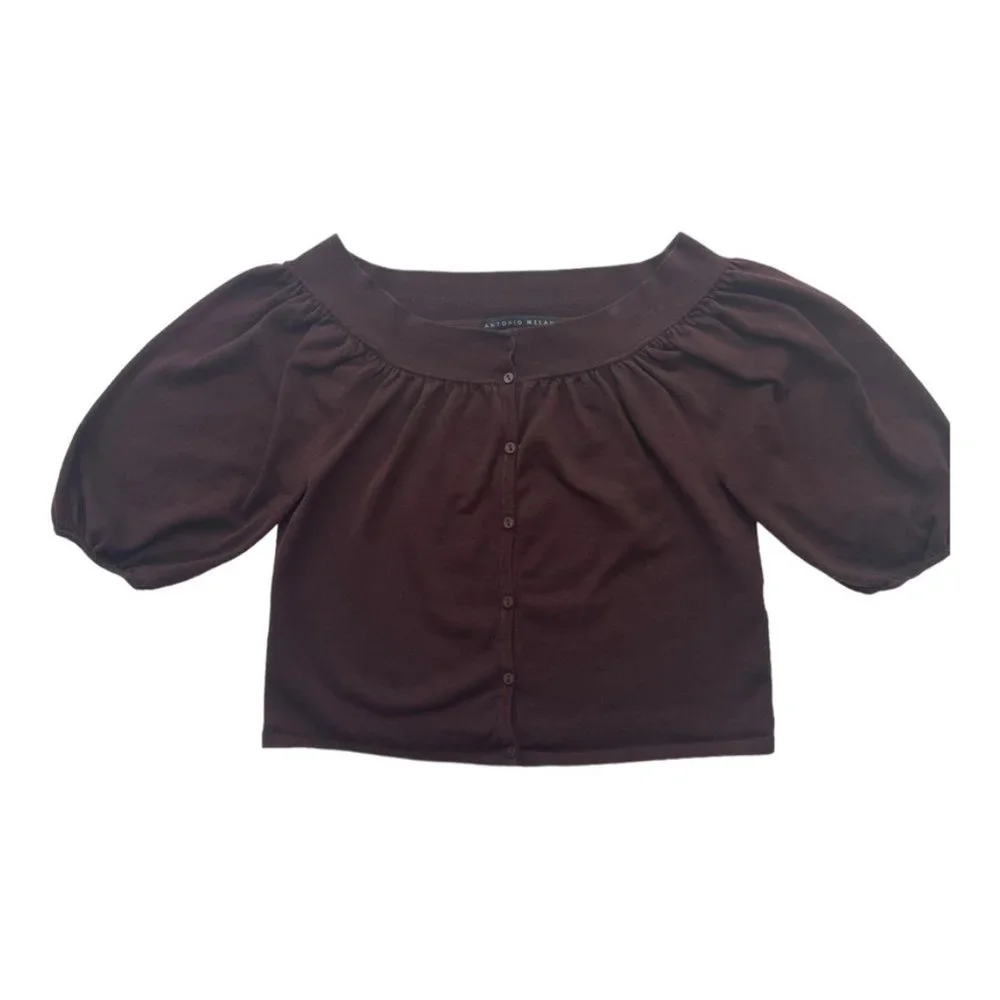Antonio Melani Off-The-Shoulder Top Sweater Silk and Cotton Blend Size XS - - Picture 5 of 11